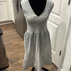 Max Studio Gray Patterned Midi Dress